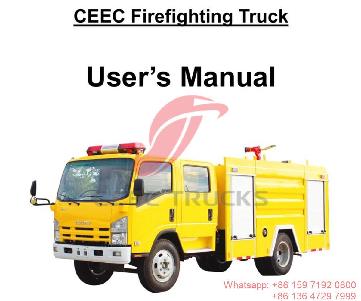 Dubai--Manual del camión de extinción de incendios de agua ISUZU ELF 5CBM