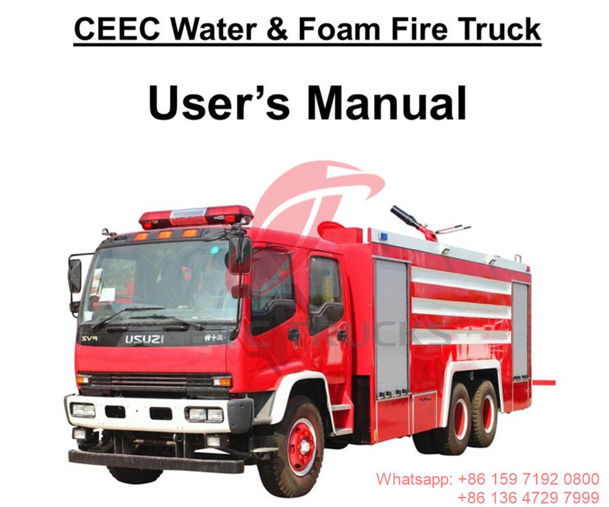 Omán--Manual del camión de bomberos de agua y espuma 2000L ISUZU FVZ 6000L