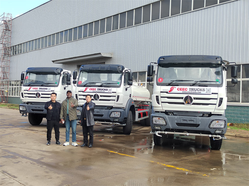 Pedido de un cliente de Tanzania: 5 camiones cisterna todoterreno Beiben 1929