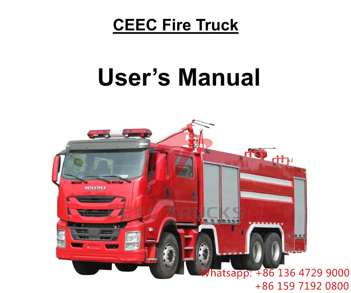 Togo--Manual del camión de extinción de incendios ISUZU 8x4 GIGA 18Tons