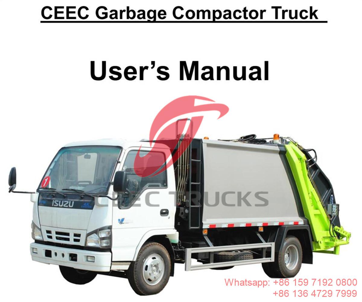 Dubai--Manual del camión compactador de basura ISUZU 5CBM