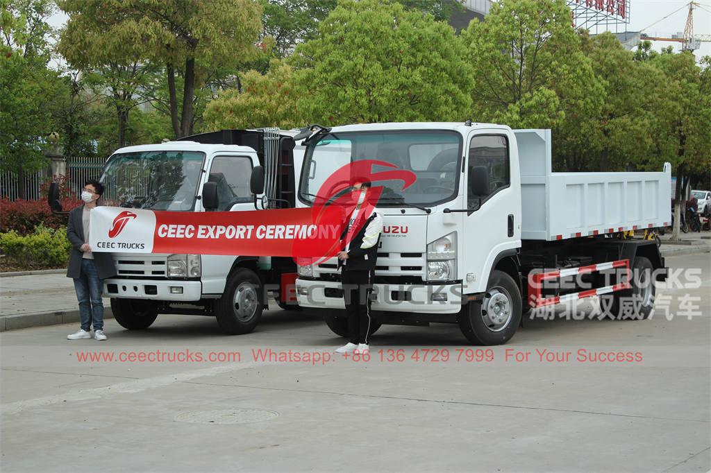 Djibouti - Compactador de basura ISUZU 6CBM y camión volquete ISUZU 700P cargados en contenedor