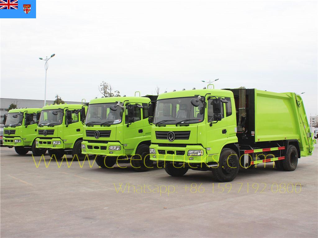 Un cliente de Fiji compra 4 unidades de camiones compactadores Dongfeng RHD