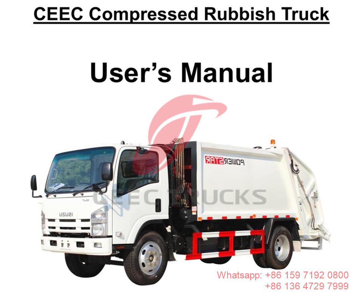 Moldavia--Manual del camión de basura de carga trasera ISUZU ELF 8CBM